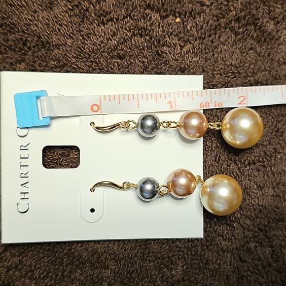 NWT Charter Club pearl drop earrings - Picture 3 of 3